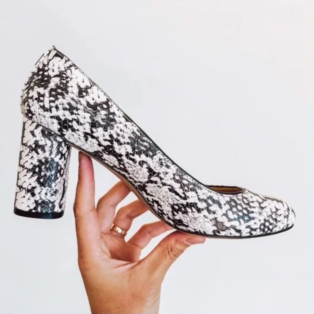 coach georgiana snakeskin heels